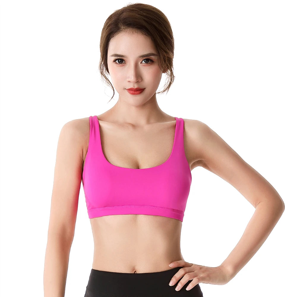 Cross Strap Push Up Sports Bra