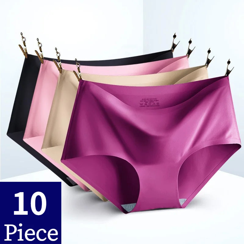 10 Pack Seamless Silk Women's Panties