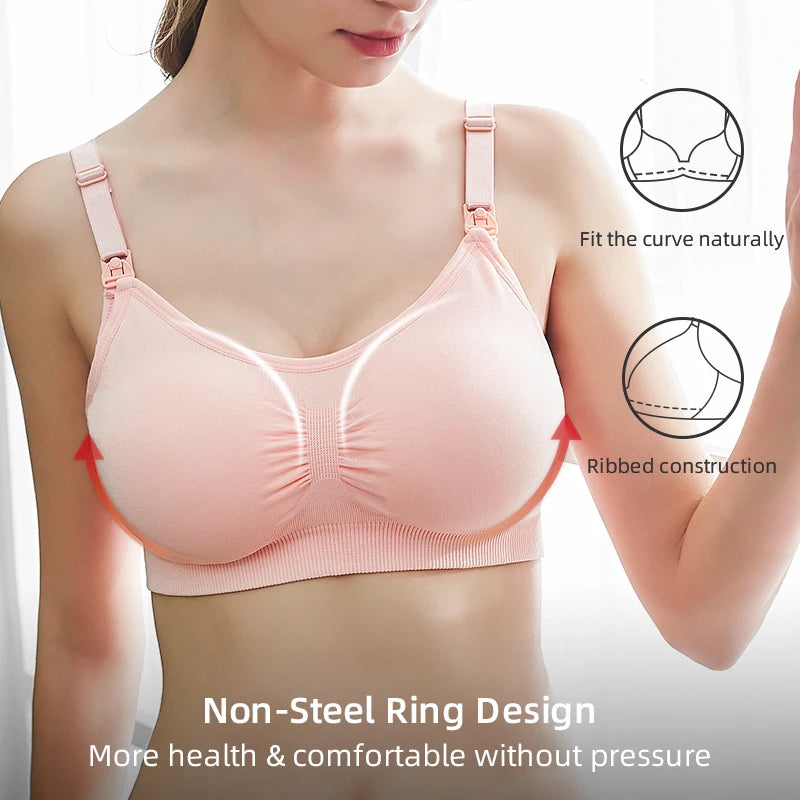 Premium Maternity Plus Size, Breathable Push-Up Nursing Bra