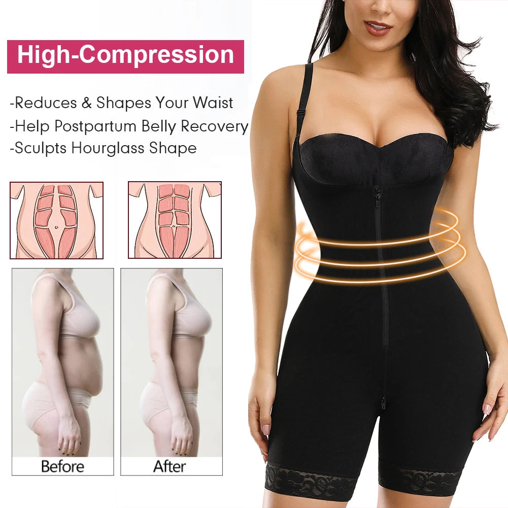 Full Body Shaper with Detachable Straps