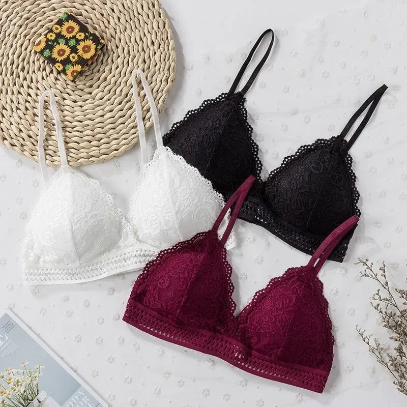 Embroidery Hollow Lace Floral Push-Up Bra