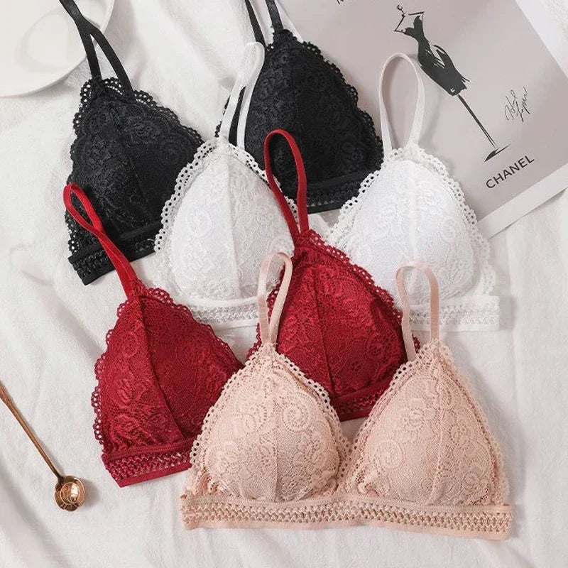 Embroidery Hollow Lace Floral Push-Up Bra