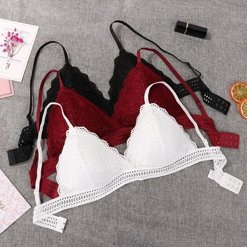 Embroidery Hollow Lace Floral Push-Up Bra