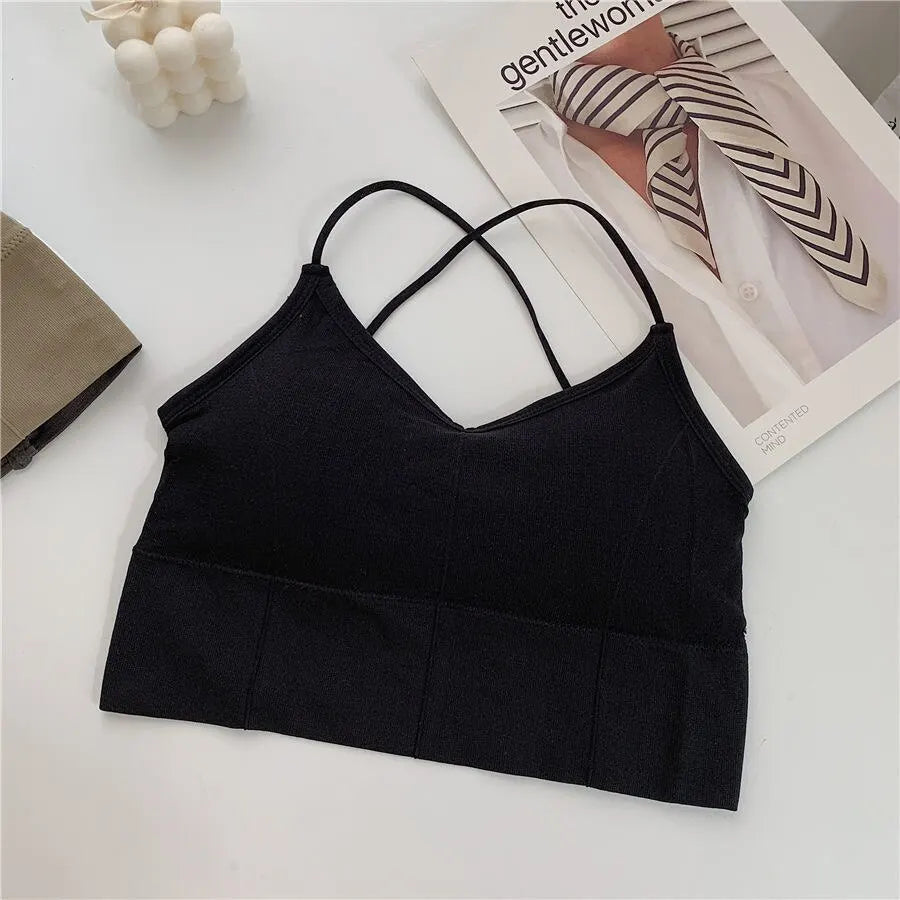 Cross Strap Push Up Sports Bra