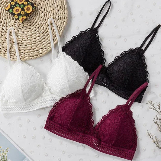 Embroidery Hollow Lace Floral Push-Up Bra