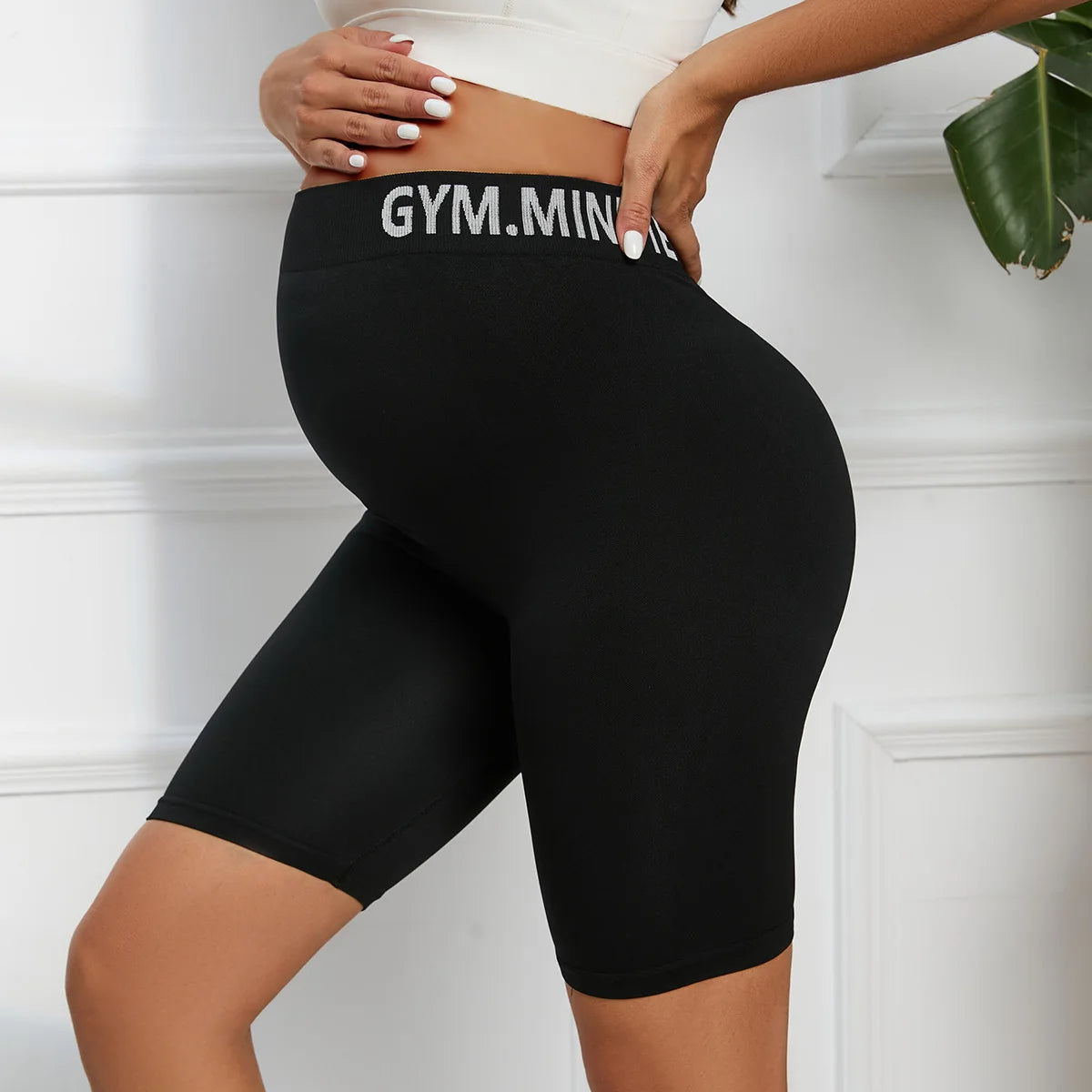 Maternity Yoga Shorts  Over the Belly Biker Shorts for Pregnant Women