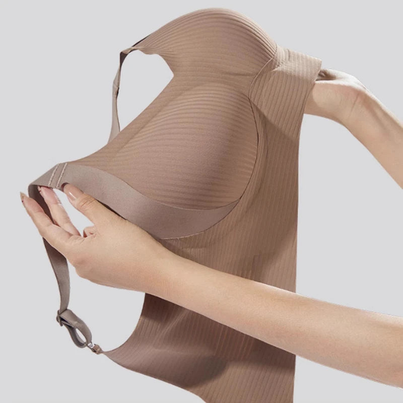 Seamless Pull-Up Bra, Wireless, Anti-Sagging, Large Size Bra