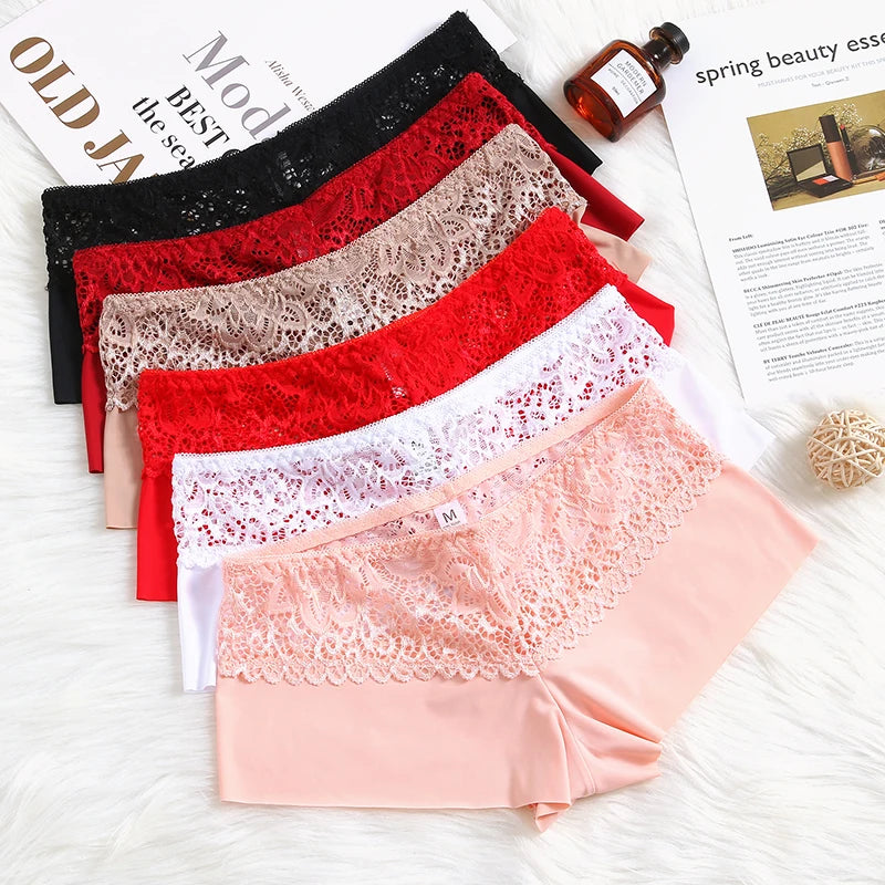 6 Pack Women's Lace & Satin Boxers