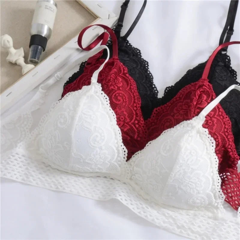 Embroidery Hollow Lace Floral Push-Up Bra