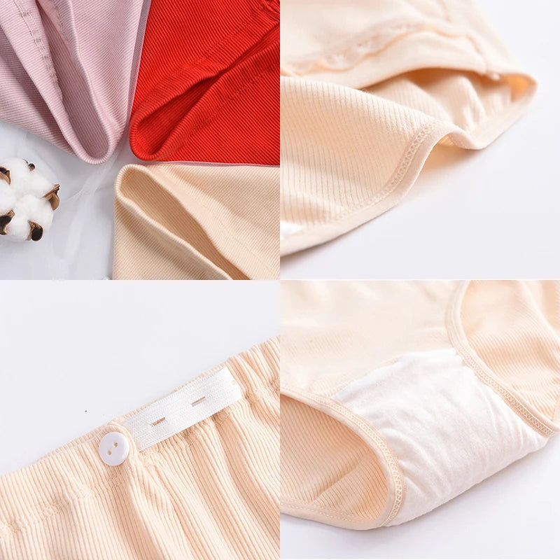 High Waist Cotton Maternity Adjustable Panties